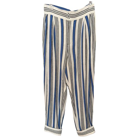 PHILOSOPHY DI LORENZO SERAFINI Crepe Trousers Striped IT42 US 6 - Picture 3 of 15